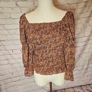 By & By Square Neck Floral Blouse